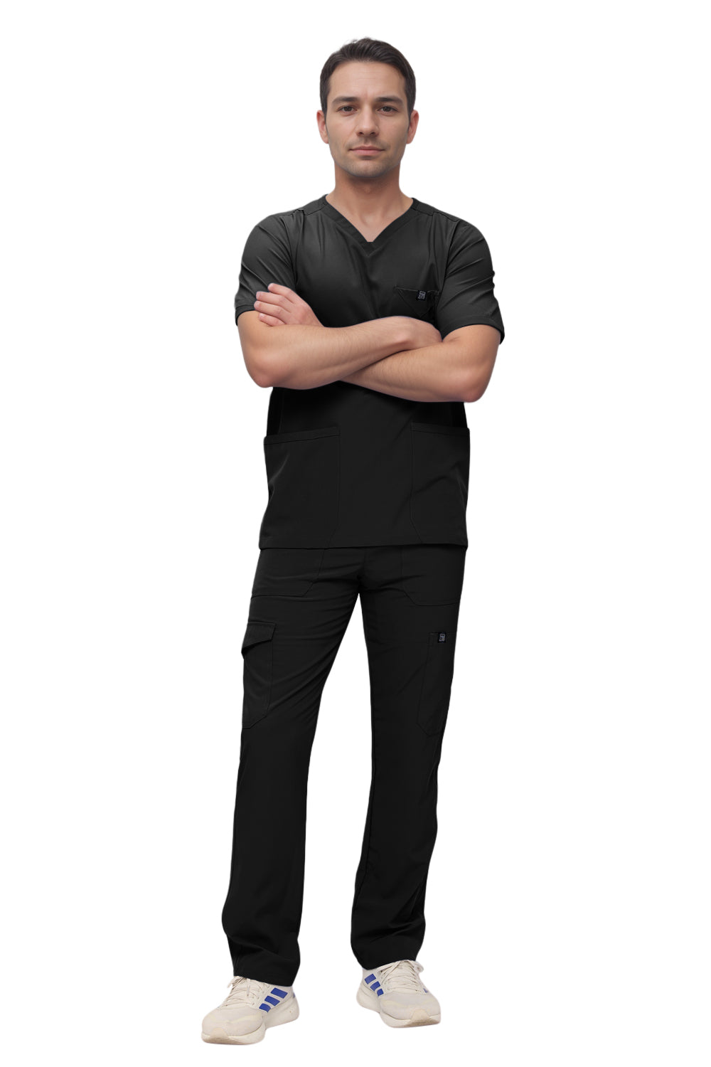 Monarch Uniforms Men's Scrub Set V-Neck Scrub Sets with Nine Large Pockets