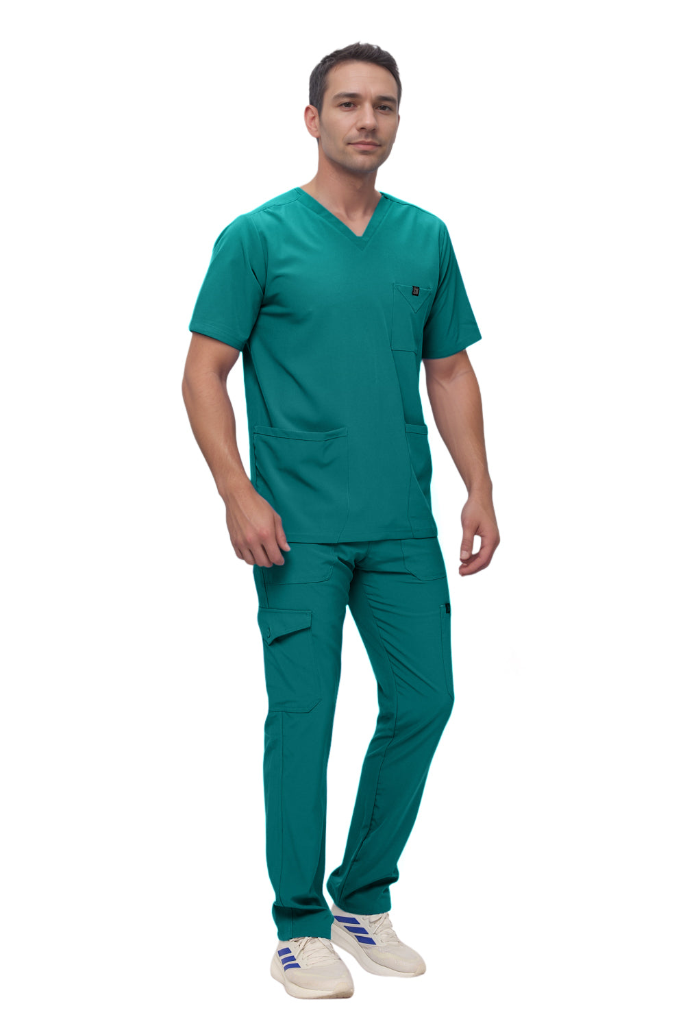Monarch Uniforms Men's Scrub Set V-Neck Scrub Sets with Nine Large Pockets