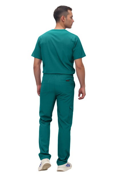 Monarch Uniforms Men's Scrub Set V-Neck Scrub Sets with Nine Large Pockets