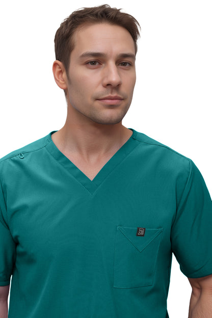 Monarch Uniforms Men's Scrub Set V-Neck Scrub Sets with Nine Large Pockets