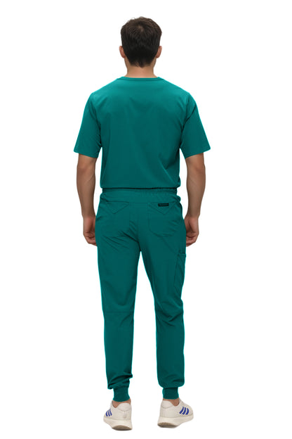 Monarch Uniforms Men's Jogger Scrub Set Tuck-in Scrubs for Men with Jogger Pants and One Pocket Top