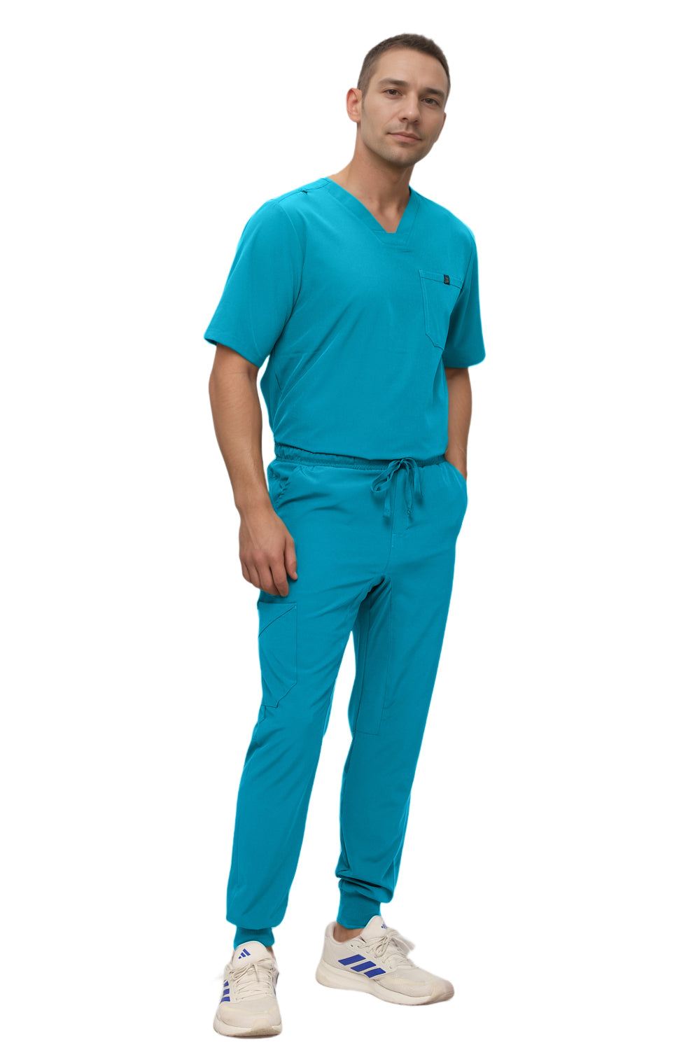 Monarch Uniforms Men's Jogger Scrub Set Tuck-in Scrubs for Men with Jogger Pants and One Pocket Top