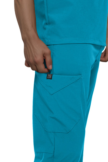 Monarch Uniforms Men's Jogger Scrub Set Tuck-in Scrubs for Men with Jogger Pants and One Pocket Top