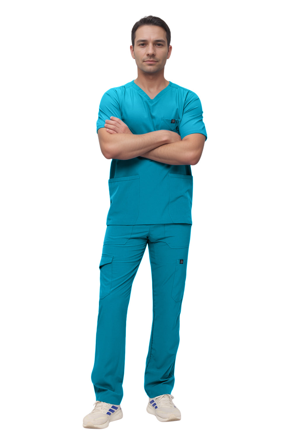 Monarch Uniforms Men's Scrub Set V-Neck Scrub Sets with Nine Large Pockets