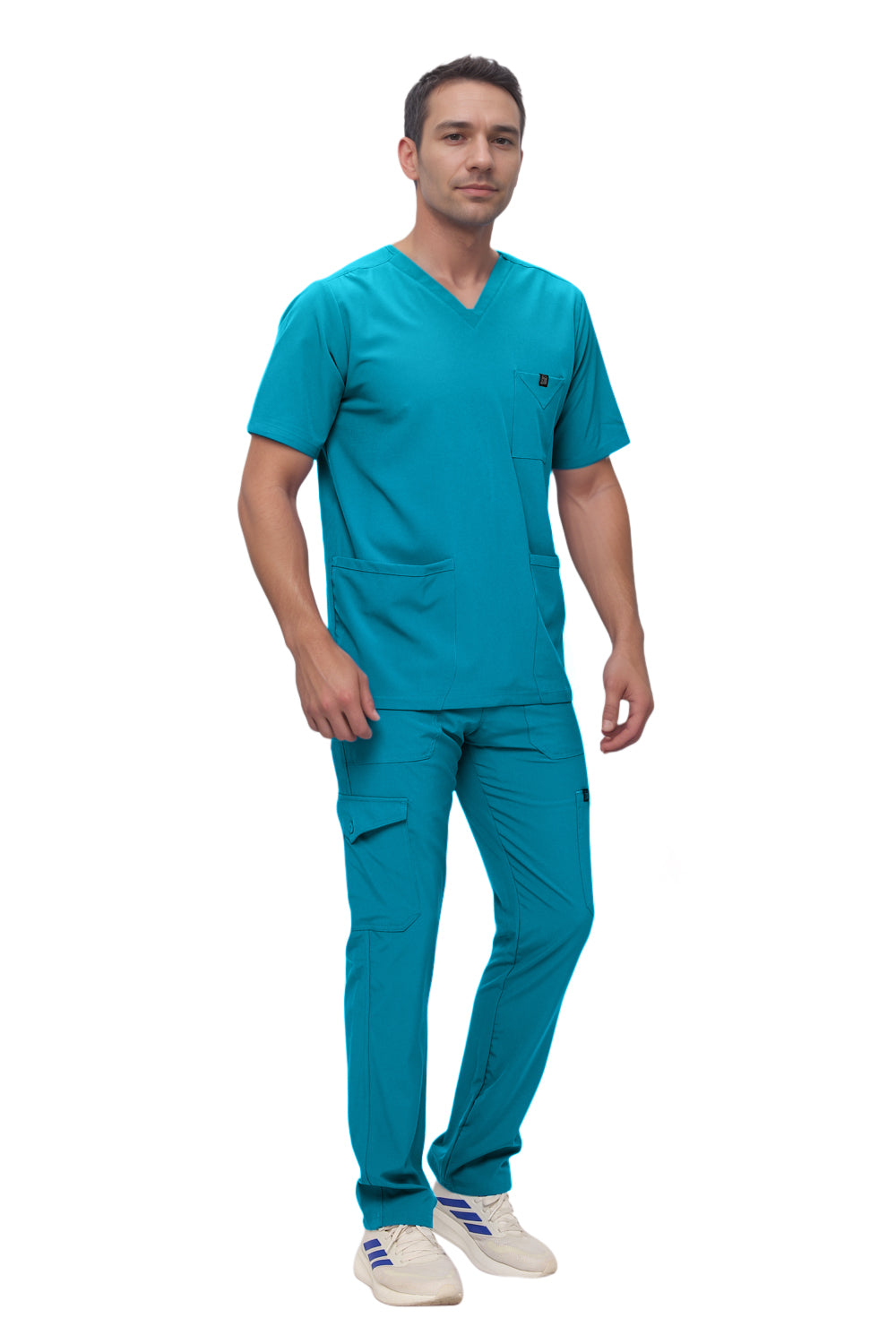 Monarch Uniforms Men's Scrub Set V-Neck Scrub Sets with Nine Large Pockets