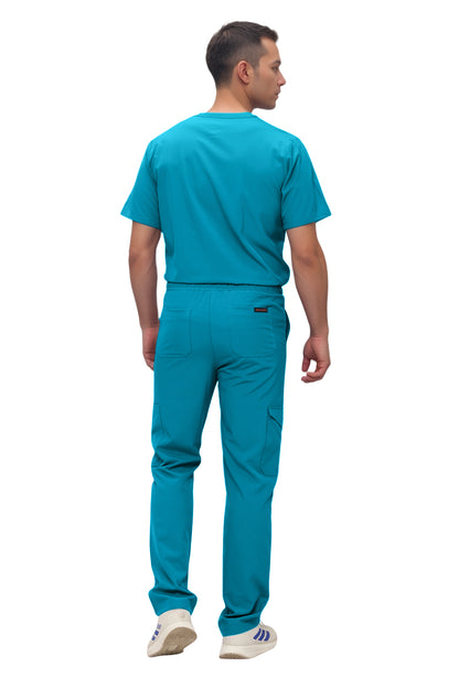 Monarch Uniforms Men's Scrub Set V-Neck Scrub Sets with Nine Large Pockets