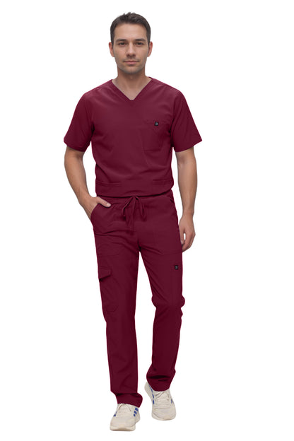 Monarch Uniforms Men's Scrub Set V-Neck Scrub Sets with Nine Large Pockets