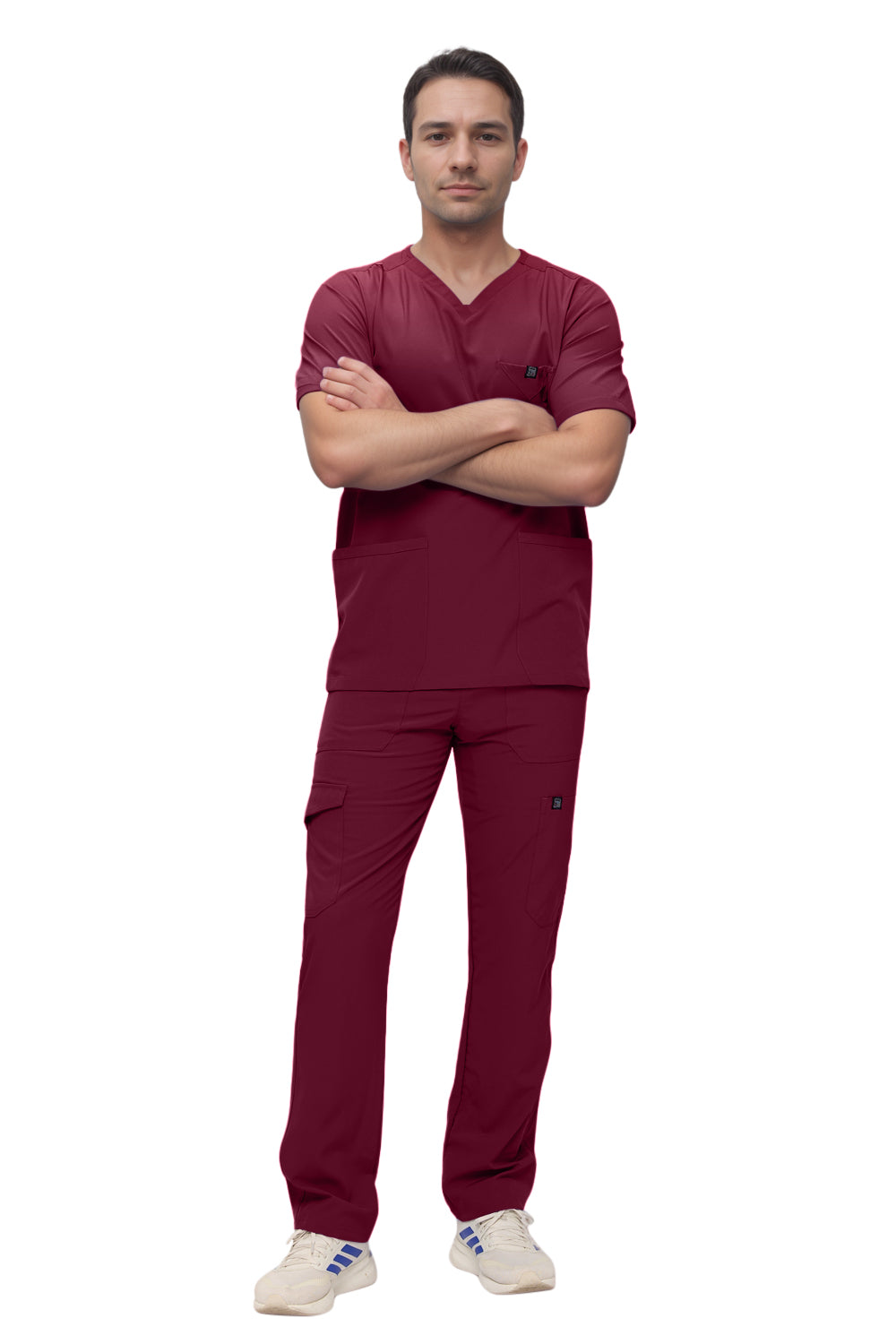 Monarch Uniforms Men's Scrub Set V-Neck Scrub Sets with Nine Large Pockets