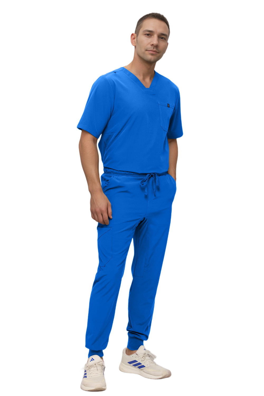 Monarch Uniforms Men's Jogger Scrub Set Tuck-in Scrubs for Men with Jogger Pants and One Pocket Top