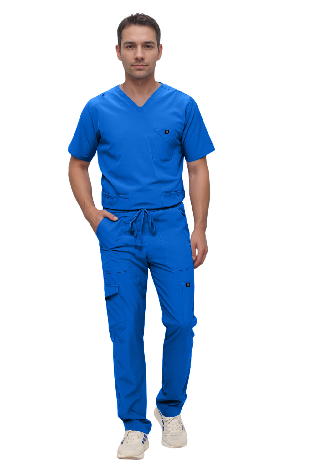 Monarch Uniforms Men's Scrub Set V-Neck Scrub Sets with Nine Large Pockets