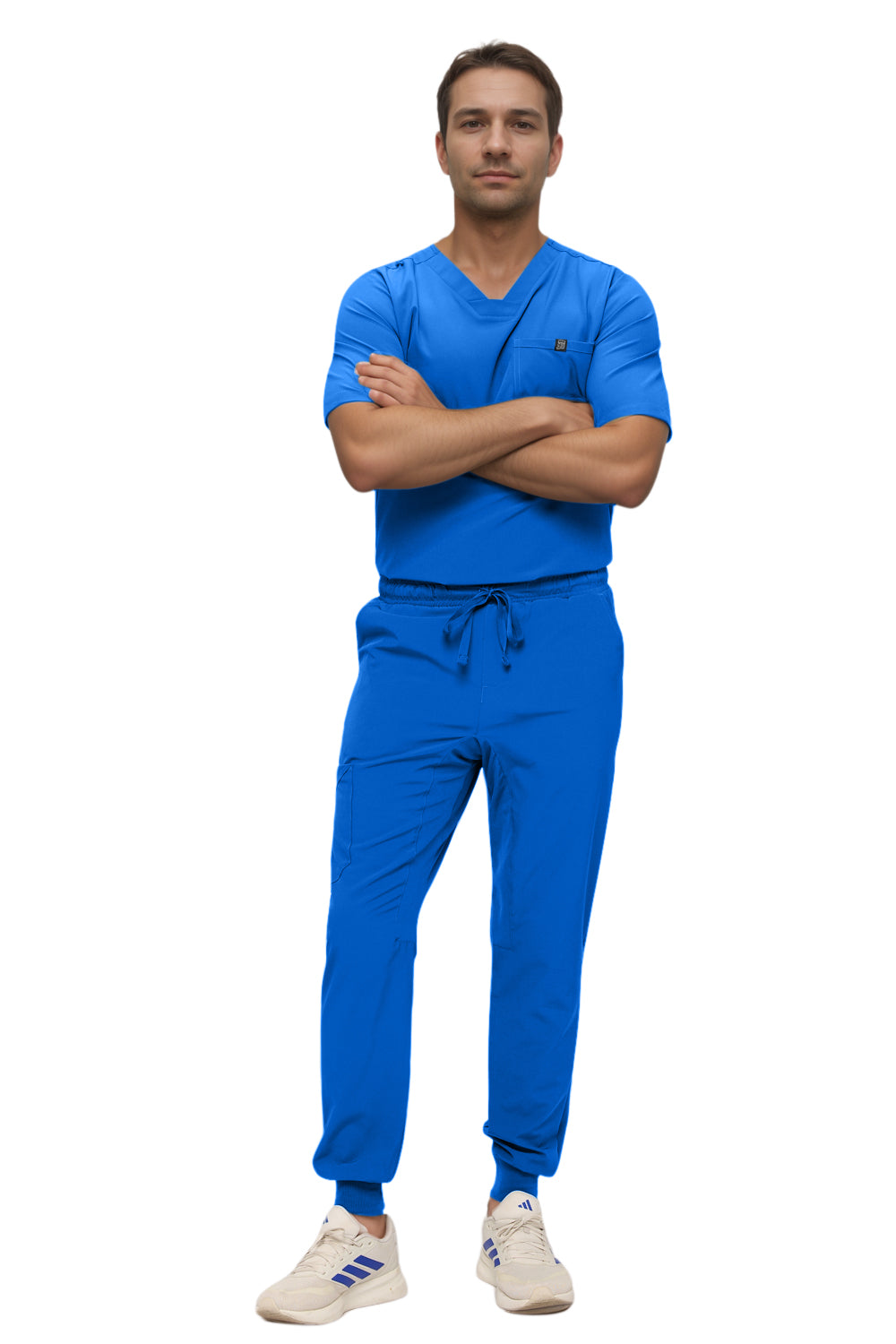 Monarch Uniforms Men's Jogger Scrub Set Tuck-in Scrubs for Men with Jogger Pants and One Pocket Top