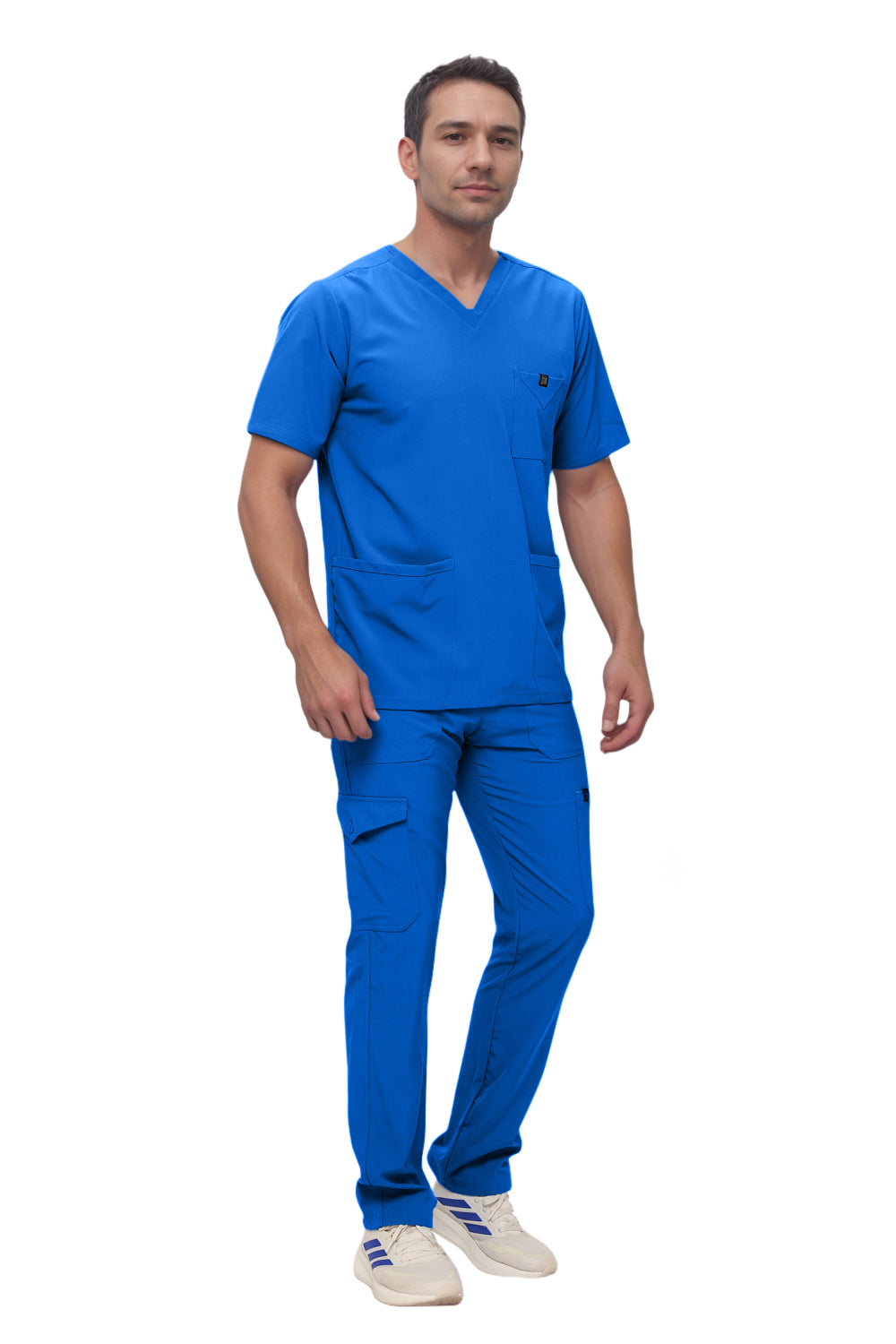 Monarch Uniforms Men's Scrub Set V-Neck Scrub Sets with Nine Large Pockets