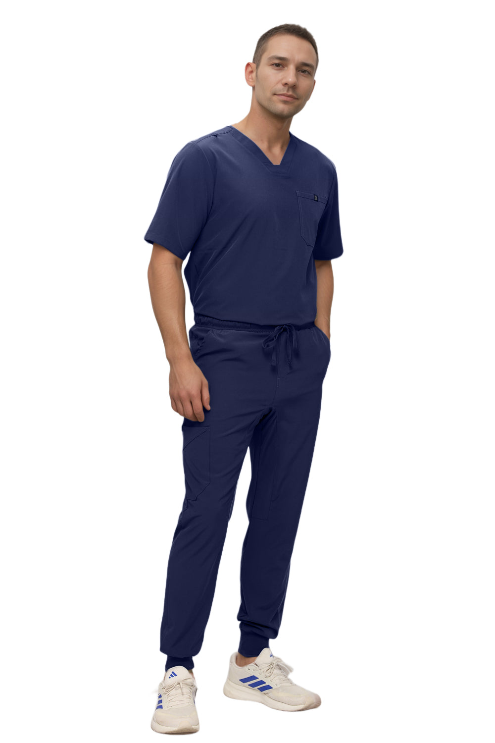 Monarch Uniforms Men's Jogger Scrub Set Tuck-in Scrubs for Men with Jogger Pants and One Pocket Top