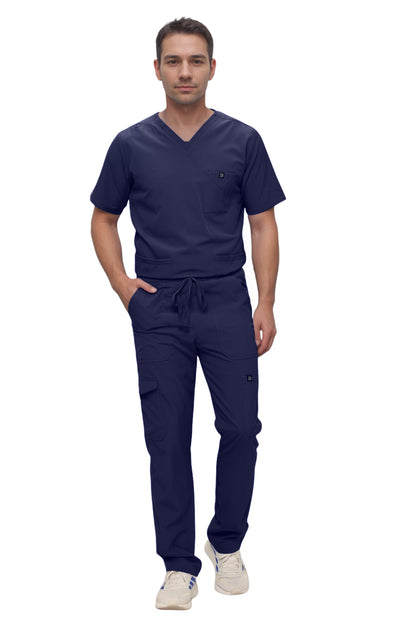 Monarch Uniforms Men's Scrub Set V-Neck Scrub Sets with Nine Large Pockets