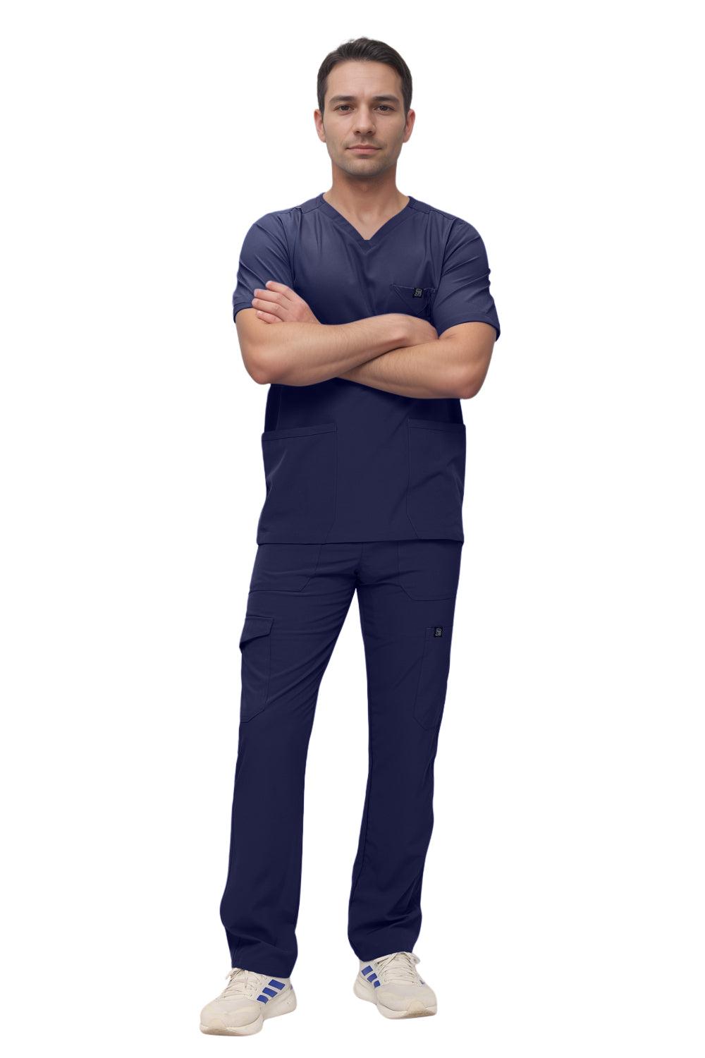 Monarch Uniforms Men's Scrub Set V-Neck Scrub Sets with Nine Large Pockets