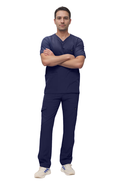 Monarch Uniforms Men's Scrub Set V-Neck Scrub Sets with Nine Large Pockets