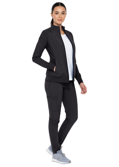 Women's Scrub Jacket Zippered Warm-up Jacket