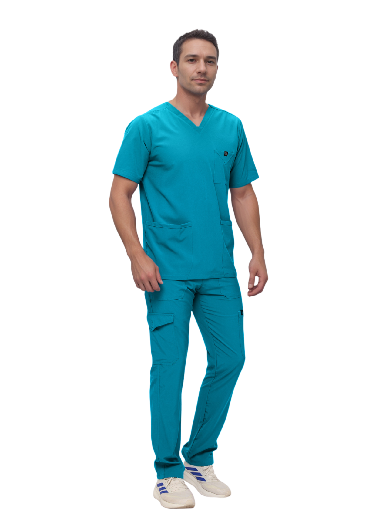 Monarch Uniforms Men's Scrub Set V-Neck Scrub Sets with Nine Large Pockets