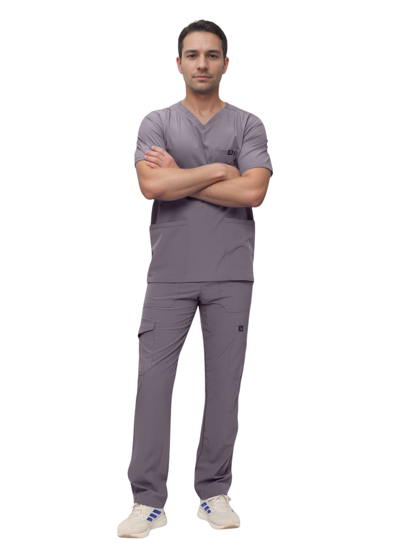 Monarch Uniforms Men's Scrub Set V-Neck Scrub Sets with Nine Large Pockets