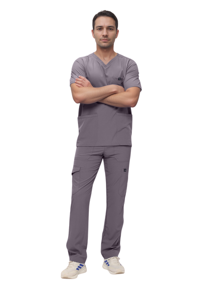 Monarch Uniforms Men's Scrub Set V-Neck Scrub Sets with Nine Large Pockets