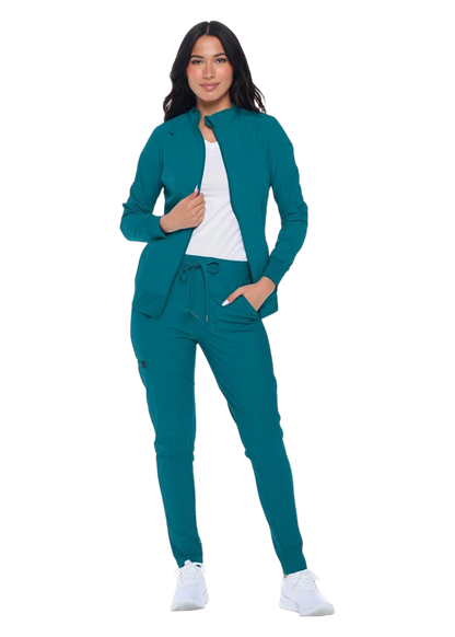 Women's Scrub Jacket Zippered Warm-up Jacket