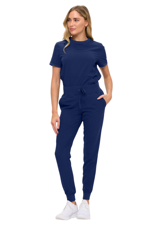 Women’s Scrub Set – Soft Stretch Fabric, Modern Fit Jogger Pants & Crew Neck Top