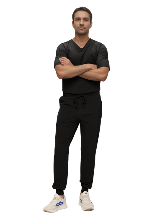 Monarch Uniforms Men's Jogger Scrub Set Tuck-in Scrubs for Men with Jogger Pants and One Pocket Top