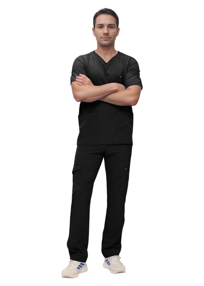 Monarch Uniforms Men's Scrub Set V-Neck Scrub Sets with Nine Large Pockets