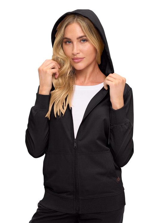 Monarch Uniforms Women's Scrub Jacket Hoodie – Lightweight Zip Up Nursing Jacket