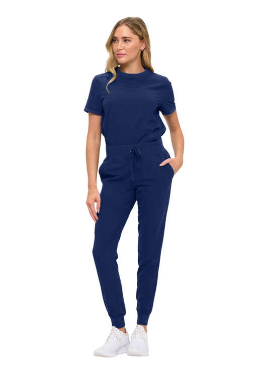 Women’s Scrub Set – Soft Stretch Fabric, Modern Fit Jogger Pants & Crew Neck Top