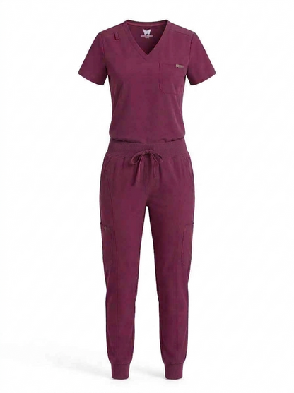 CLASSICS COLLECTION Slim Fit Stretchy Scrubs Women's Jogger Scrub Set with Tuck-In Top