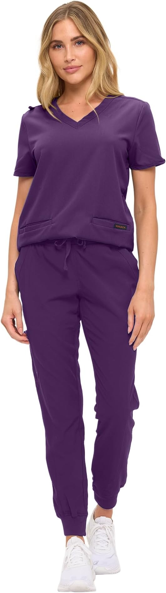 Women’s Scrub Top – Comfortable Stretch V-Neck Medical Shirt with Pockets